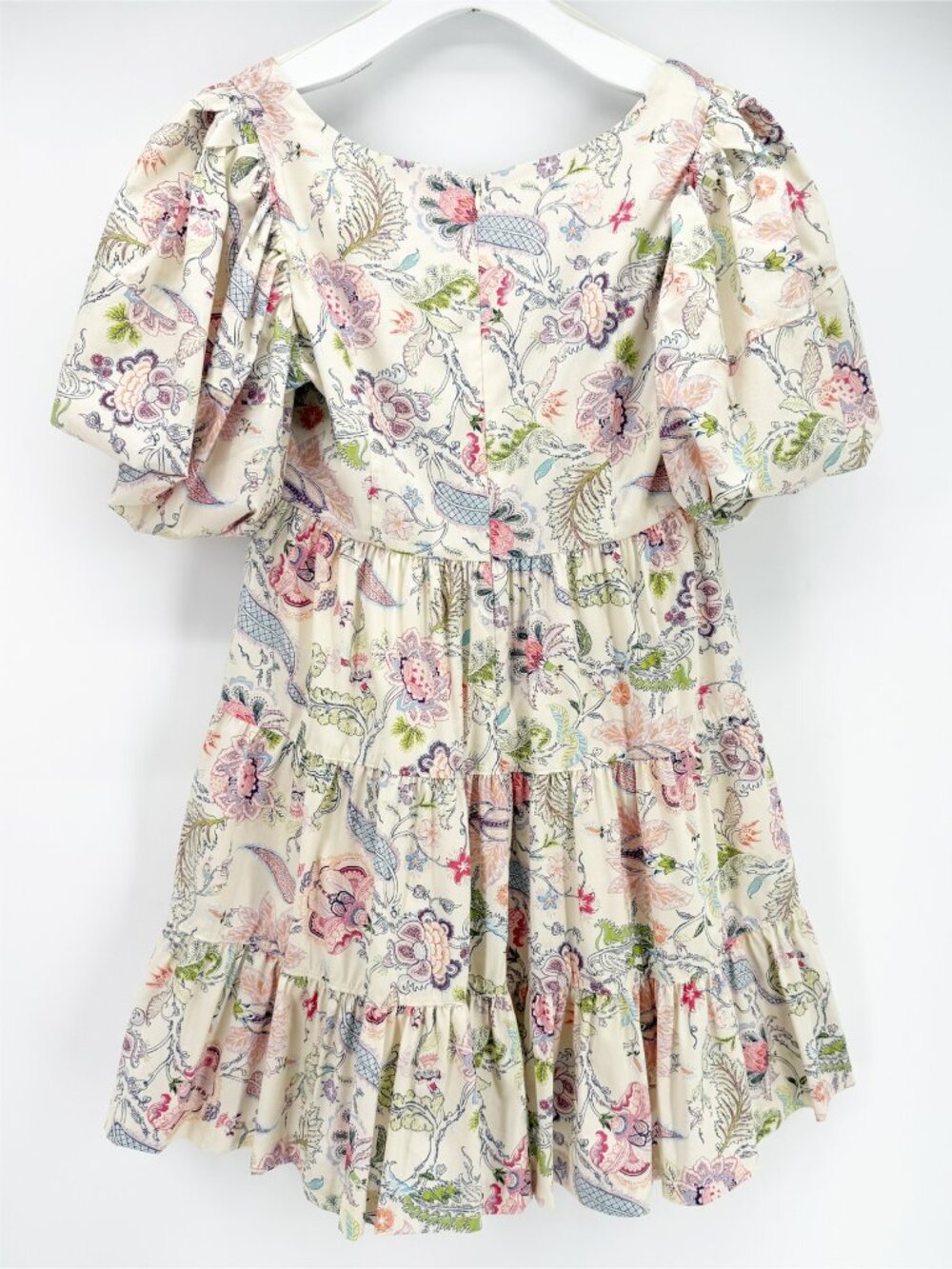 Cinq À Sept Ethel Paisley Puff Sleeve Babydoll Dress In Celeste Multi 6 Coquette - Picture 3 of 9